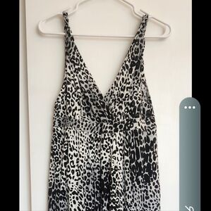 Leopard Print Black and White Skirt